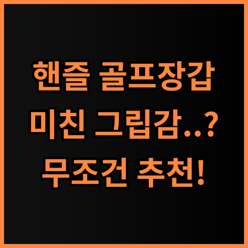 핸즐 연습용 골프장갑 실제 사용후기, 밀착력과 그립감 솔직한 추천