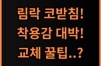 림락 코받침 교체 파츠 솔직 후기, 착용감 개선 사용 팁