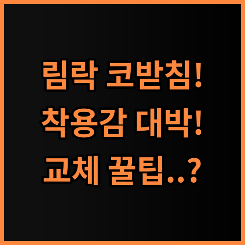 림락 코받침 교체 파츠 솔직 후기, 착용감 개선 사용 팁