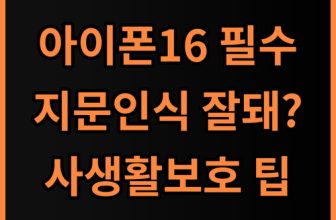 아이폰16 프로 맥스 사생활보호 지문인식 강화유리 솔직 후기 및 사용 팁