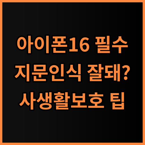 아이폰16 프로 맥스 사생활보호 지문인식 강화유리 솔직 후기 및 사용 팁