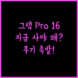 LG 그램 Pro 16 왜 지금 사야 할까? 압도적인 만족감!