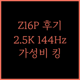 제우스랩 Z16P 16인치 포터블 모니터 2.5K 144Hz 놀라운 후기